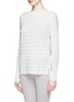 Front View - Click To Enlarge - VINCE - Bateau neck stripe sweater