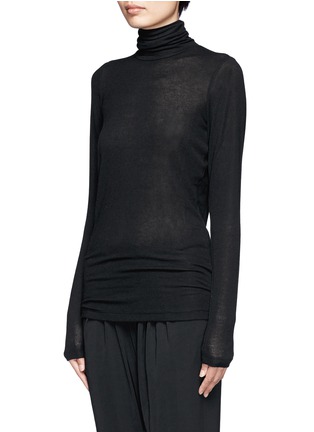 Front View - Click To Enlarge - VINCE - Sheer jersey turtleneck sweater