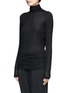 Front View - Click To Enlarge - VINCE - Sheer jersey turtleneck sweater