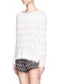 Front View - Click To Enlarge - VINCE - Shadow stripe intarsia sweater