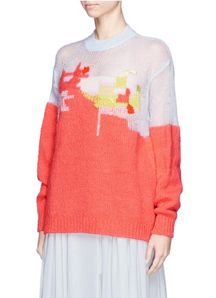 Front View - Click To Enlarge - DELPOZO - Sequin intarsia mix knit sweater