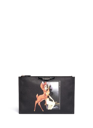 Main View - Click To Enlarge - GIVENCHY - 'Antigona' large Bambi print zip pouch