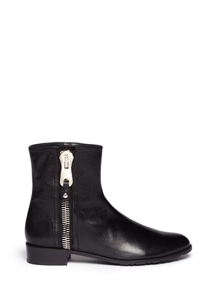 Main View - Click To Enlarge - STUART WEITZMAN - 'Winzipper' leather ankle boots