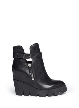 Main View - Click To Enlarge - ASH - 'Ricky' leather platform wedge boots
