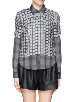 Main View - Click To Enlarge - ELIZABETH AND JAMES - 'Carnie' lace overlay check shirt