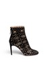Main View - Click To Enlarge - ALAÏA - Perforated suede metallic leather pumps