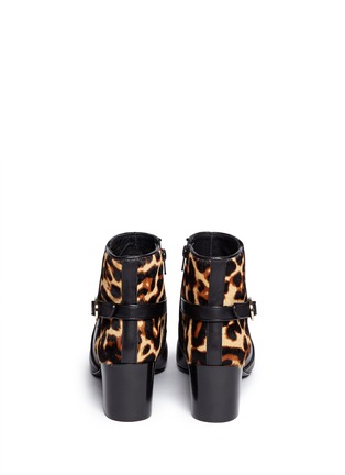 Back View - Click To Enlarge - DIANE VON FURSTENBERG - 'Fatima' leopard print calf hair leather boots