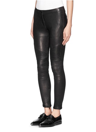 Front View - Click To Enlarge - ELIZABETH AND JAMES - 'Nanda Moto' lamb leather skinny pants