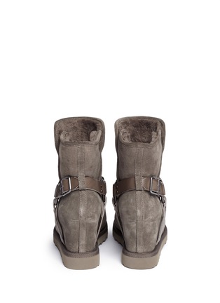 Back View - Click To Enlarge - ASH - 'Youri' chain shearling wedge ankle boots