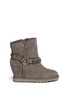 Main View - Click To Enlarge - ASH - 'Youri' chain shearling wedge ankle boots