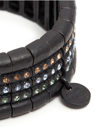 Detail View - Click To Enlarge - PHILIPPE AUDIBERT - Multi-colour 3-row crystal elasticated bracelet