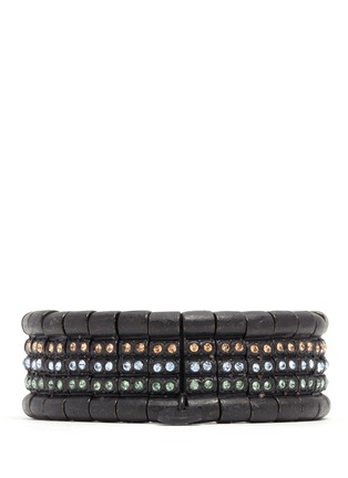Back View - Click To Enlarge - PHILIPPE AUDIBERT - Multi-colour 3-row crystal elasticated bracelet