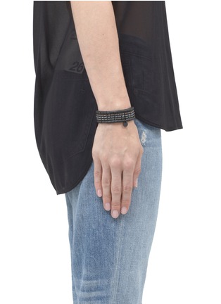 Figure View - Click To Enlarge - PHILIPPE AUDIBERT - Multi-colour 3-row crystal elasticated bracelet