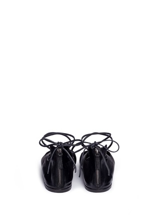 Back View - Click To Enlarge - MARSÈLL - Leather lace-up ballet flats