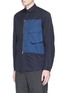 Front View - Click To Enlarge - OAMC - Twill zip panel poplin shirt