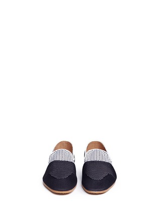 Front View - Click To Enlarge - DRIES VAN NOTEN - Patchwork mesh knit loafers