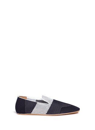 Main View - Click To Enlarge - DRIES VAN NOTEN - Patchwork mesh knit loafers