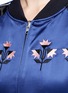 Detail View - Click To Enlarge - OPENING CEREMONY - Embroidered logo flower silk bomber jacket