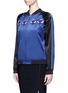 Front View - Click To Enlarge - OPENING CEREMONY - Embroidered logo flower silk bomber jacket