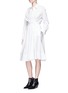 Figure View - Click To Enlarge - EMILIO PUCCI - Twist front cotton poplin shirt dress
