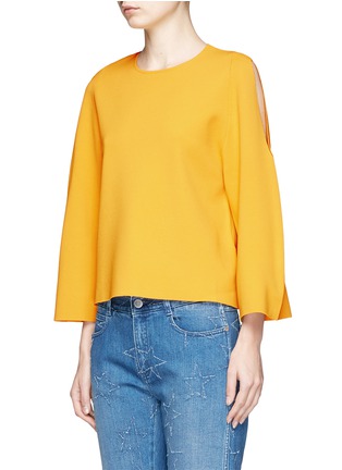 Front View - Click To Enlarge - STELLA MCCARTNEY - 'Slashes' cold shoulder sweater