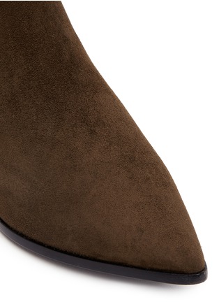 Detail View - Click To Enlarge - SIGERSON MORRISON - 'Bambie' octagon heel suede Chelsea boots