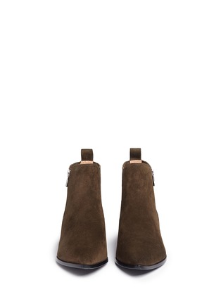 Front View - Click To Enlarge - SIGERSON MORRISON - 'Bambie' octagon heel suede Chelsea boots