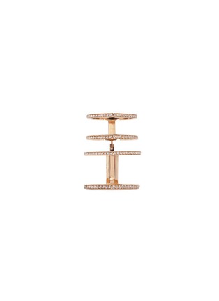 Main View - Click To Enlarge - REPOSSI - 'Antifer' diamond pavé 18k rose gold four row linked ring