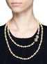 Figure View - Click To Enlarge - MIRIAM HASKELL - Floral clasp glass pearl rope necklace