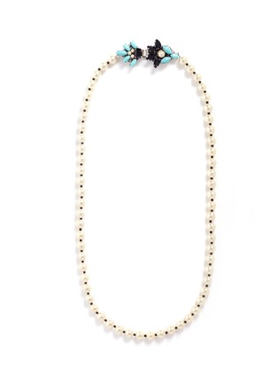 Main View - Click To Enlarge - MIRIAM HASKELL - Filigree clasp Swarovski crystal glass pearl necklace
