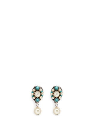 Main View - Click To Enlarge - MIRIAM HASKELL - Glass pearl drop earrings