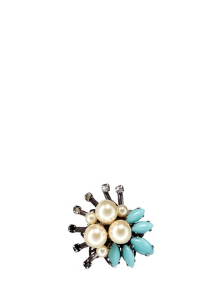 Main View - Click To Enlarge - MIRIAM HASKELL - Swarovski crystal glass pearl cluster ring