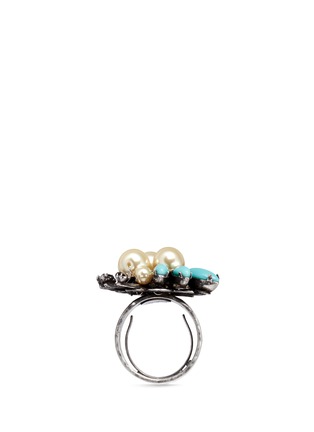 Figure View - Click To Enlarge - MIRIAM HASKELL - Swarovski crystal glass pearl cluster ring