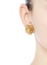Figure View - Click To Enlarge - MIRIAM HASKELL - Filigree pansy flower stud clip earrings