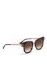 Figure View - Click To Enlarge - THIERRY LASRY - 'Mondanity' tortoiseshell effect acetate metal temple sunglasses