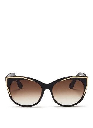 Main View - Click To Enlarge - THIERRY LASRY - 'Polygamy' metal corner acetate cat eye sunglasses