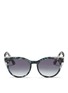 Main View - Click To Enlarge - THIERRY LASRY - 'Monogamy' metal corner marbled acetate sunglasses