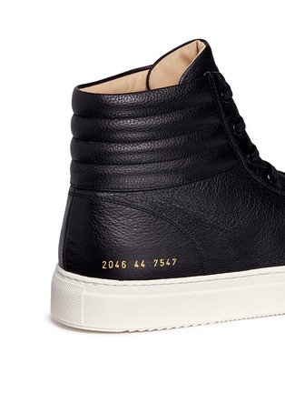 Detail View - Click To Enlarge - COMMON PROJECTS - 'Premium High' pebbled leather sneakers