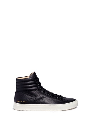 Main View - Click To Enlarge - COMMON PROJECTS - 'Premium High' pebbled leather sneakers