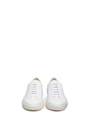 Front View - Click To Enlarge - COMMON PROJECTS - 'Premium Low' pebbled leather sneakers