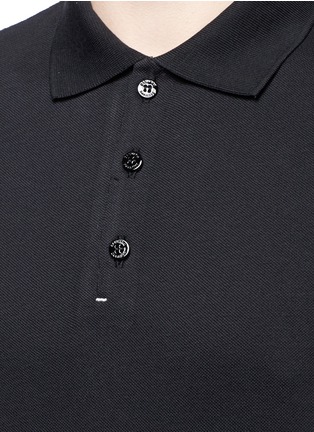 Detail View - Click To Enlarge - DANWARD - Raw edge cotton piqué polo shirt