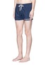 Figure View - Click To Enlarge - DANWARD - Mid length embroidered swim shorts