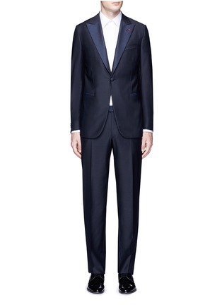 Main View - Click To Enlarge - ISAIA - 'Gregory' floral jacquard trim wool suit