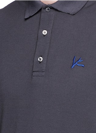 Detail View - Click To Enlarge - ISAIA - Logo embroidered polo shirt