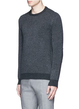 Front View - Click To Enlarge - ISAIA - Herringbone wool sweater