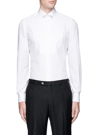Main View - Click To Enlarge - ISAIA - Londra' cotton jacquard tuxedo shirt