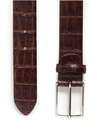 Detail View - Click To Enlarge - ISAIA - Croc embossed leather belt