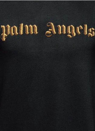Detail View - Click To Enlarge - PALM ANGELS - Metallic logo embroidery sweatshirt