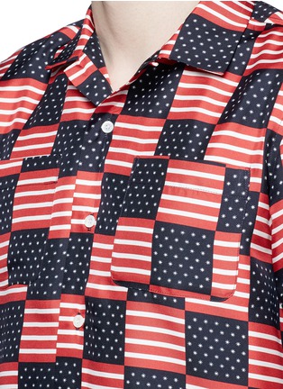 Detail View - Click To Enlarge - PALM ANGELS - USA flag print silk shirt