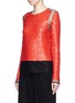 Front View - Click To Enlarge - EMILIO PUCCI - Sequin embellished mesh top